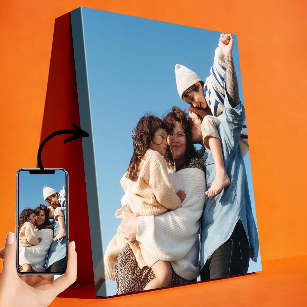 Engraved Wood Frame - 1 Pc Customized Photos on Canvas