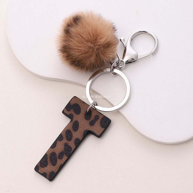 Fashion Leopard English Alphab - Monogram Keychain Leather 리뷰 및 가격