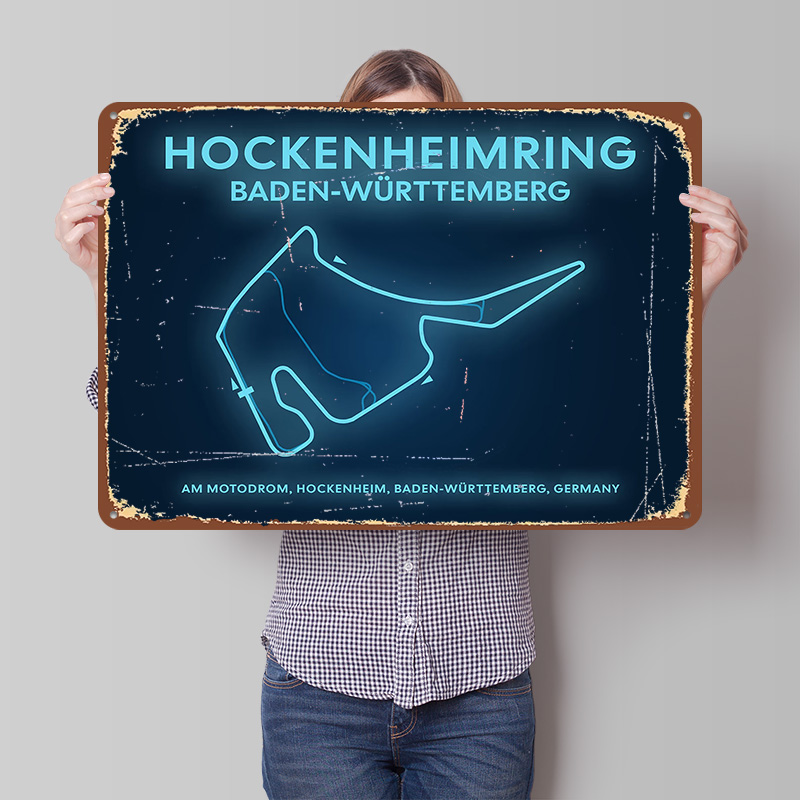 Hockenheimring Circuit Neon Ma - Custom Map Poster 리뷰 및 가격