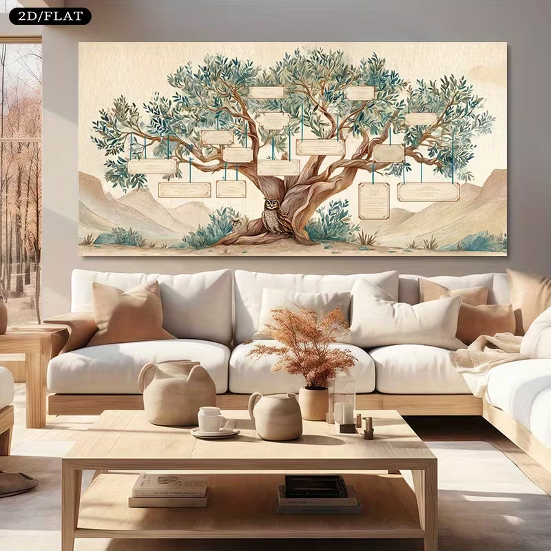 2D Flat, 2D Flat, Large Canvas - Family Tree Print 리뷰 및 가격