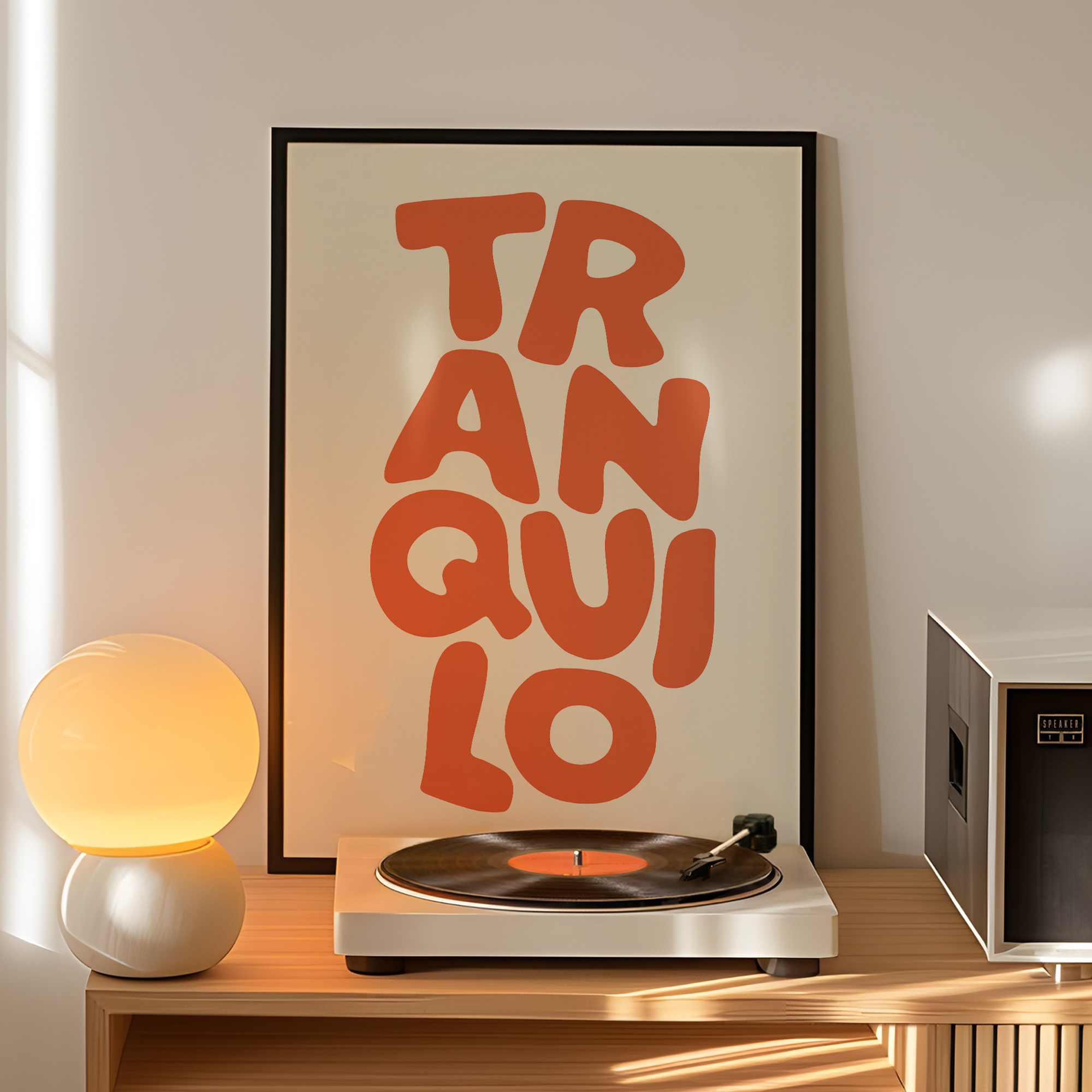 Boho Tranquilo Orange Cream Re - Custom Map Poster 리뷰 및 가격