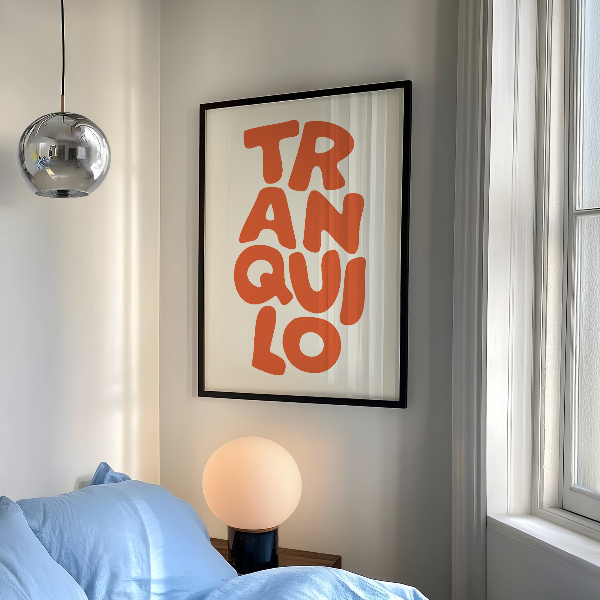 Boho Tranquilo Orange Cream Re - Custom Map Poster 리뷰 및 가격