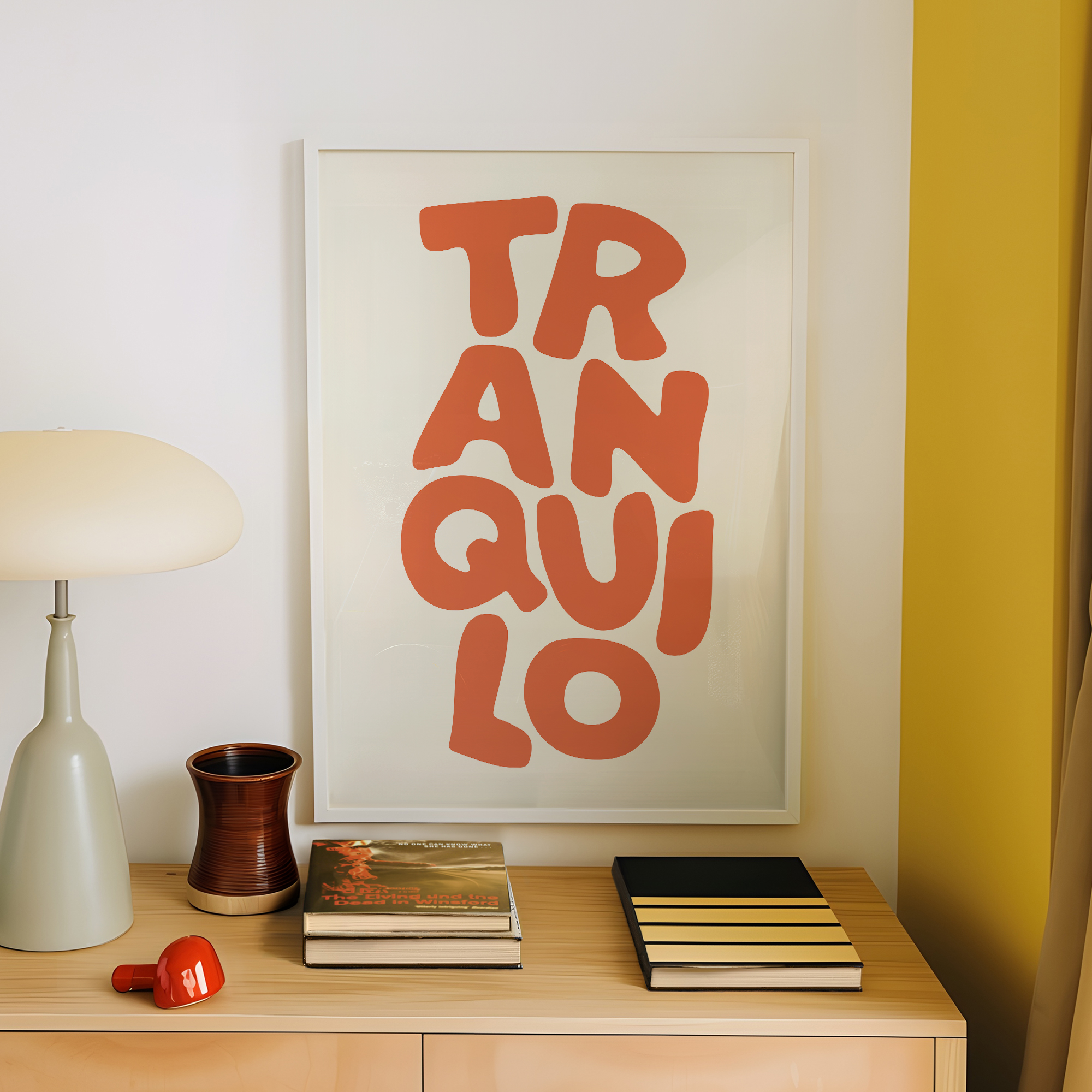 Boho Tranquilo Orange Cream Re - Custom Map Poster 리뷰 및 가격