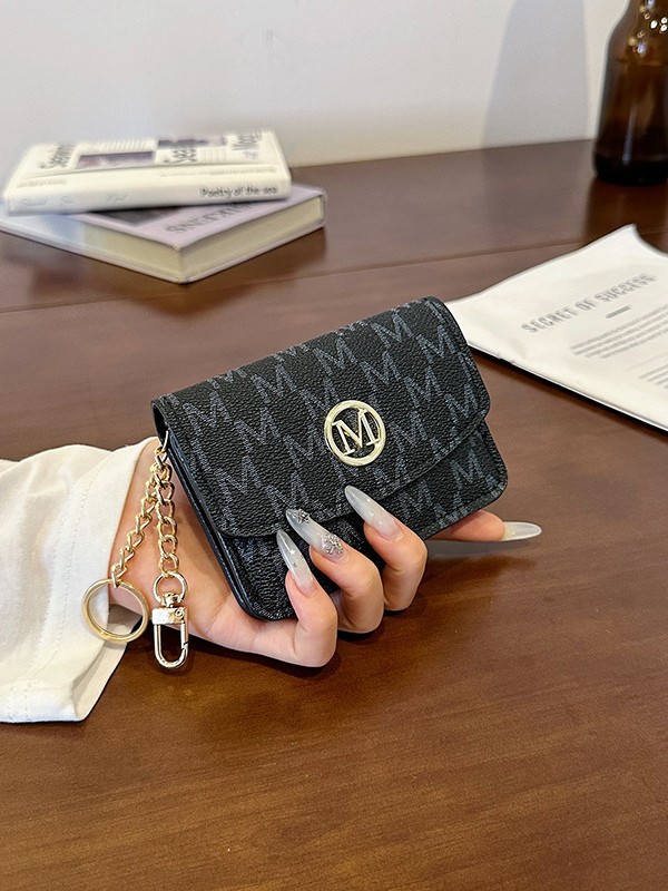 Retro Monogram Print Faux Leat - Monogram Keychain Leather 리뷰 및 가격