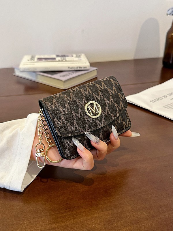 Retro Monogram Print Faux Leat - Monogram Keychain Leather 리뷰 및 가격