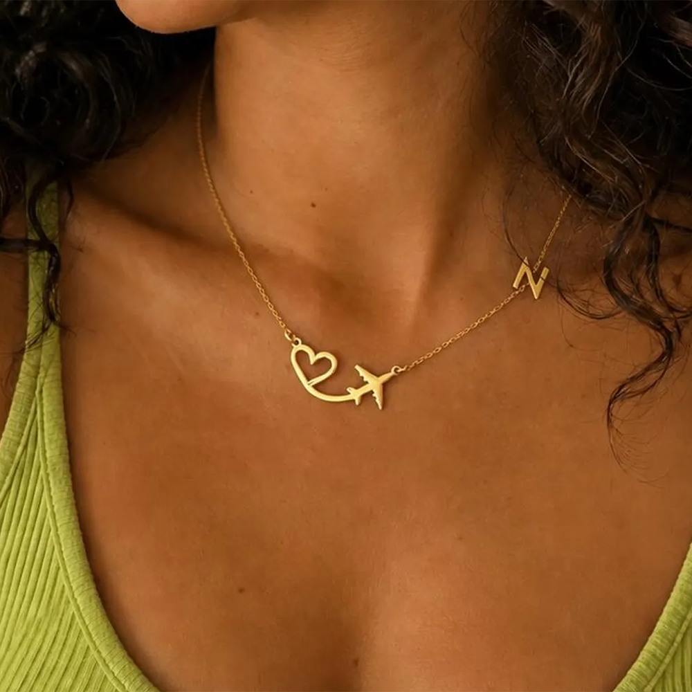 Personalized Heart Airplane In - Name Necklace Custom 리뷰 및 가격