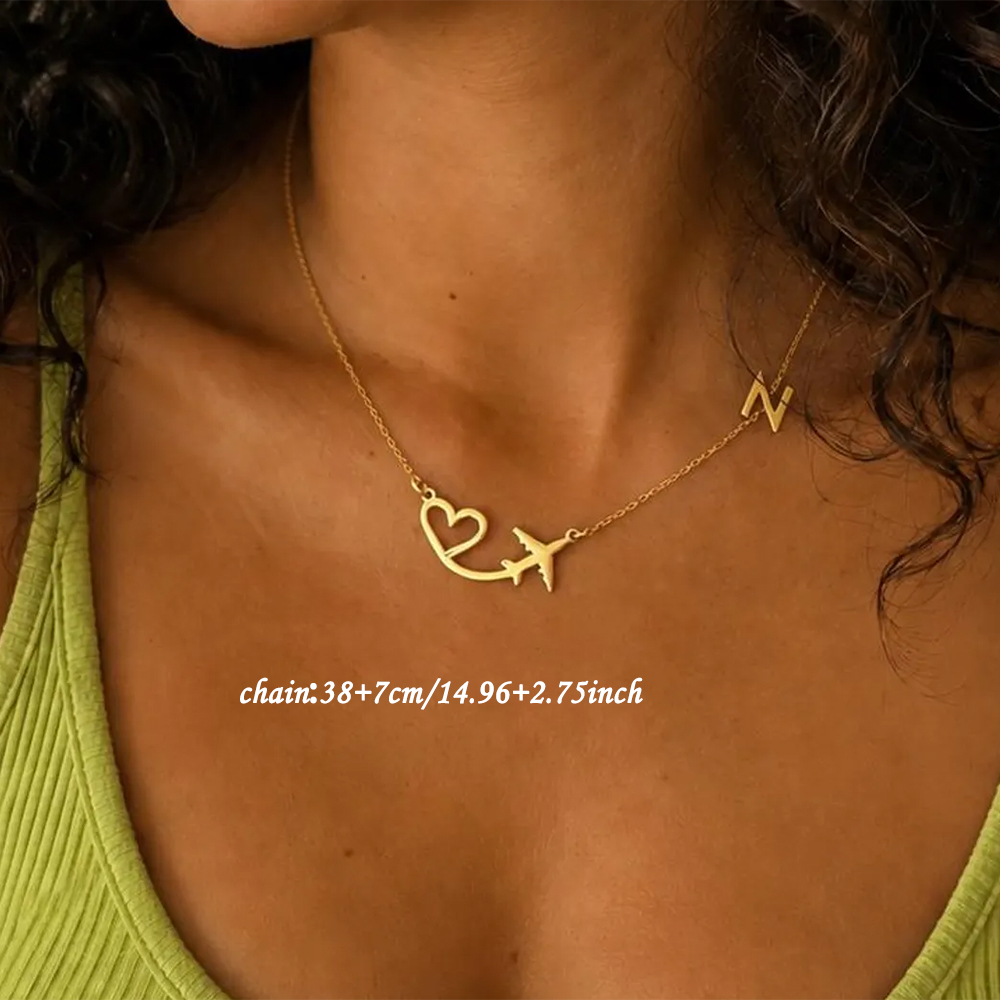 Personalized Heart Airplane In - Name Necklace Custom 리뷰 및 가격