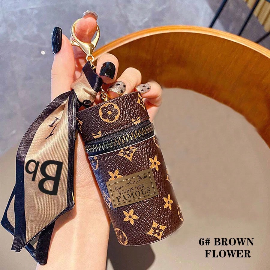 1pc Set Lipstick Bag Keychain  - Monogram Keychain Leather 리뷰 및 가격