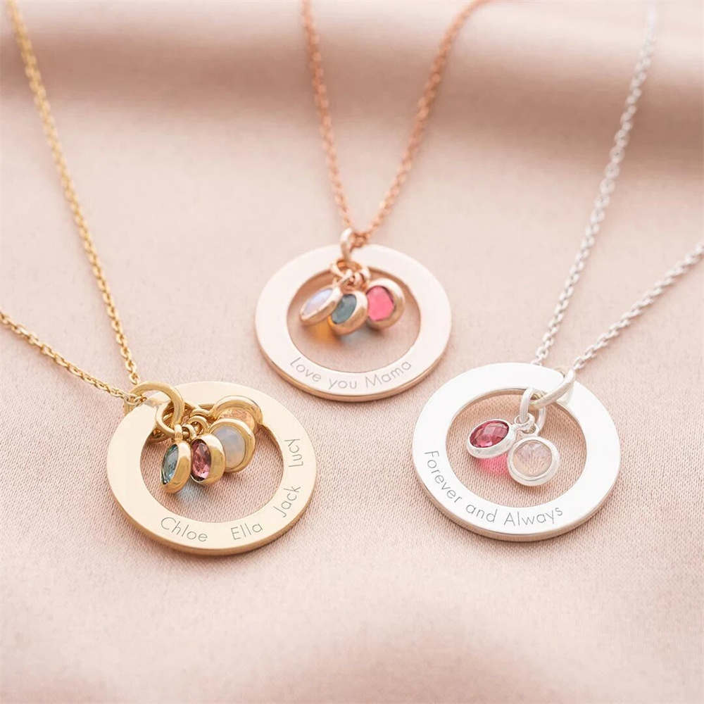 Custom Birthstone Eternal Ring - Birth Flower Necklace 리뷰 및 가격