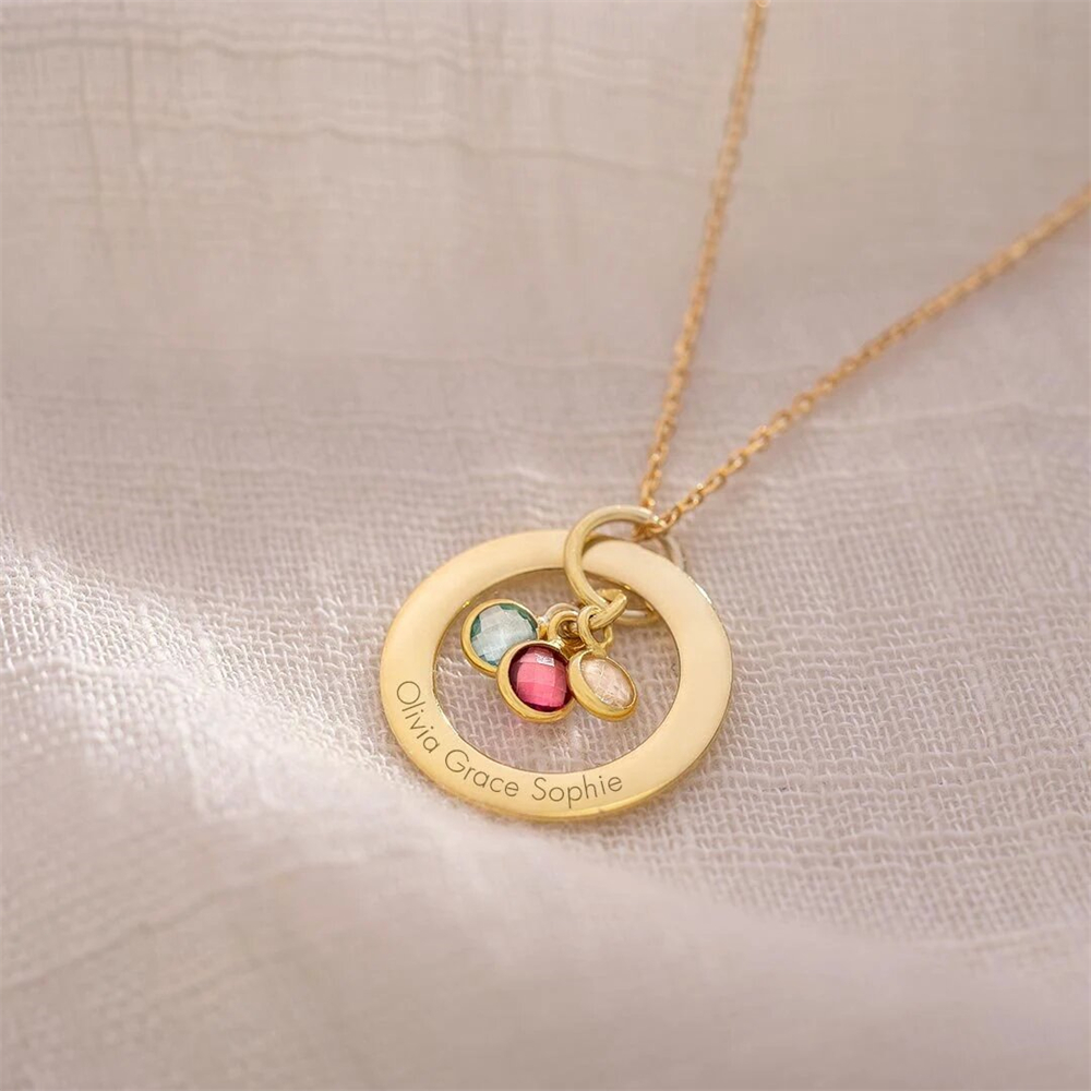 Custom Birthstone Eternal Ring - Birth Flower Necklace 리뷰 및 가격