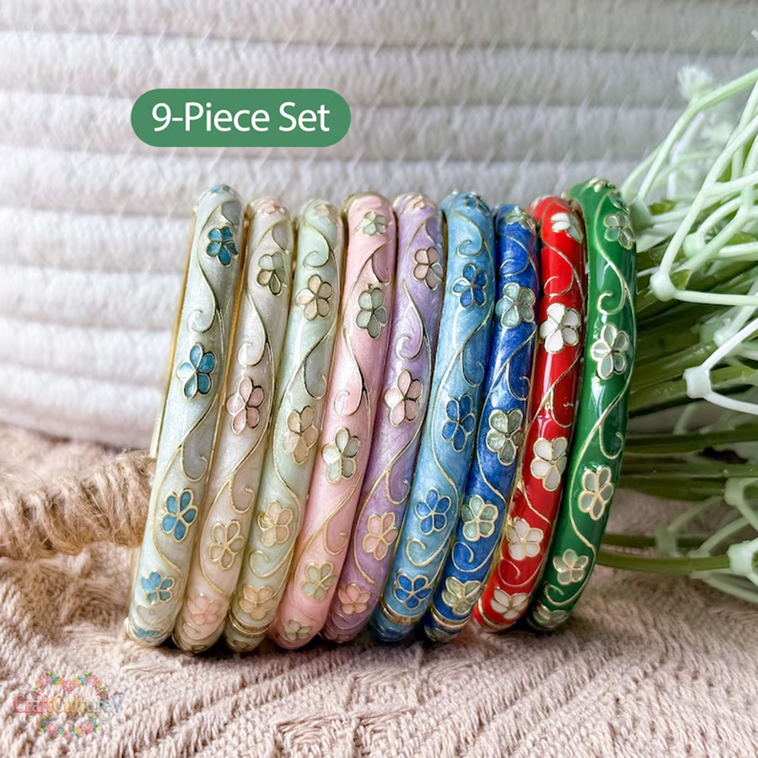 3/5PCS Enamel Cloisonné Bangle - Coordinates Bracelet 리뷰 및 가격