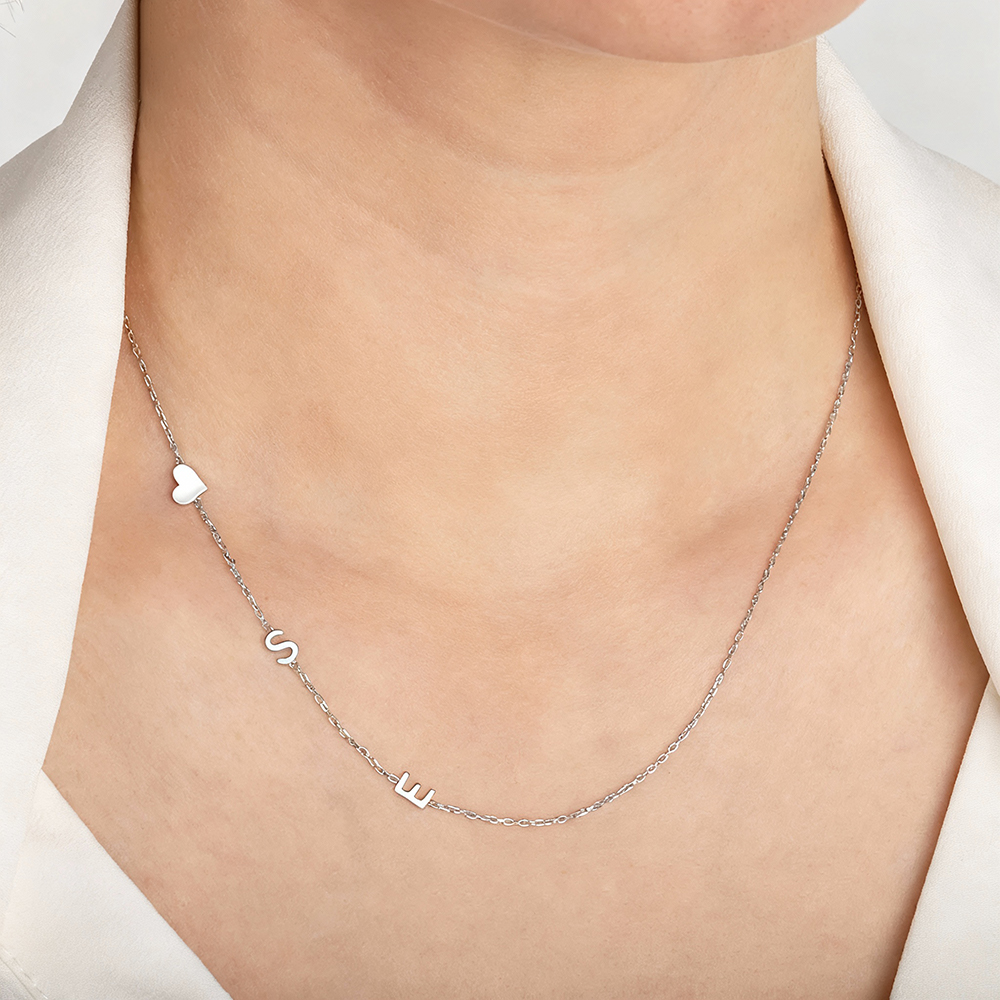 Custom Heart Sideways Letter I - Name Necklace Custom 리뷰 및 가격