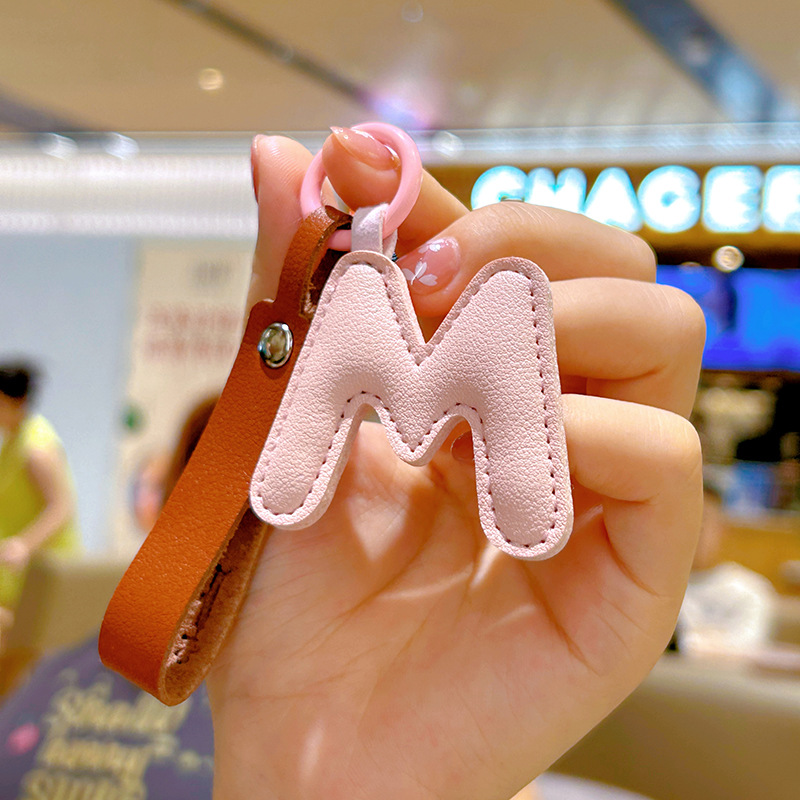Creative PU Leather 26 Letter  - Monogram Keychain Leather 리뷰 및 가격