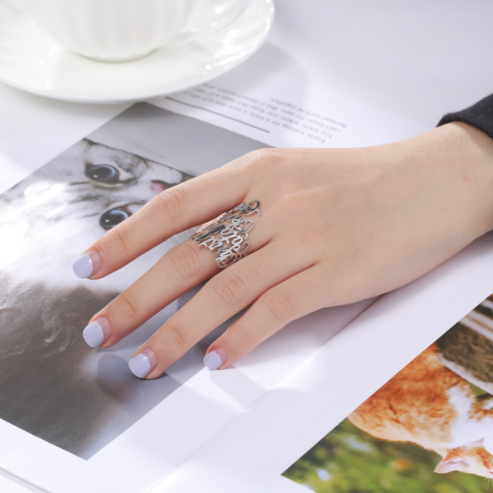Custom Double Name Rings for W - Initial Ring Custom 리뷰 및 가격
