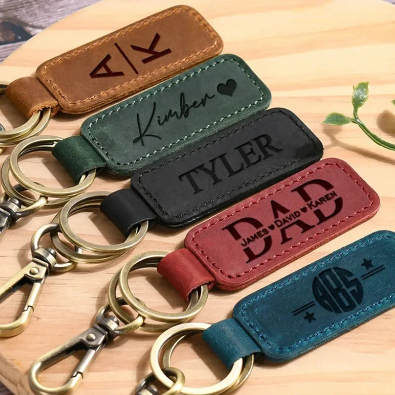 Laser Custom Logo Leather Keyc - Initial Ring Custom 리뷰 및 가격