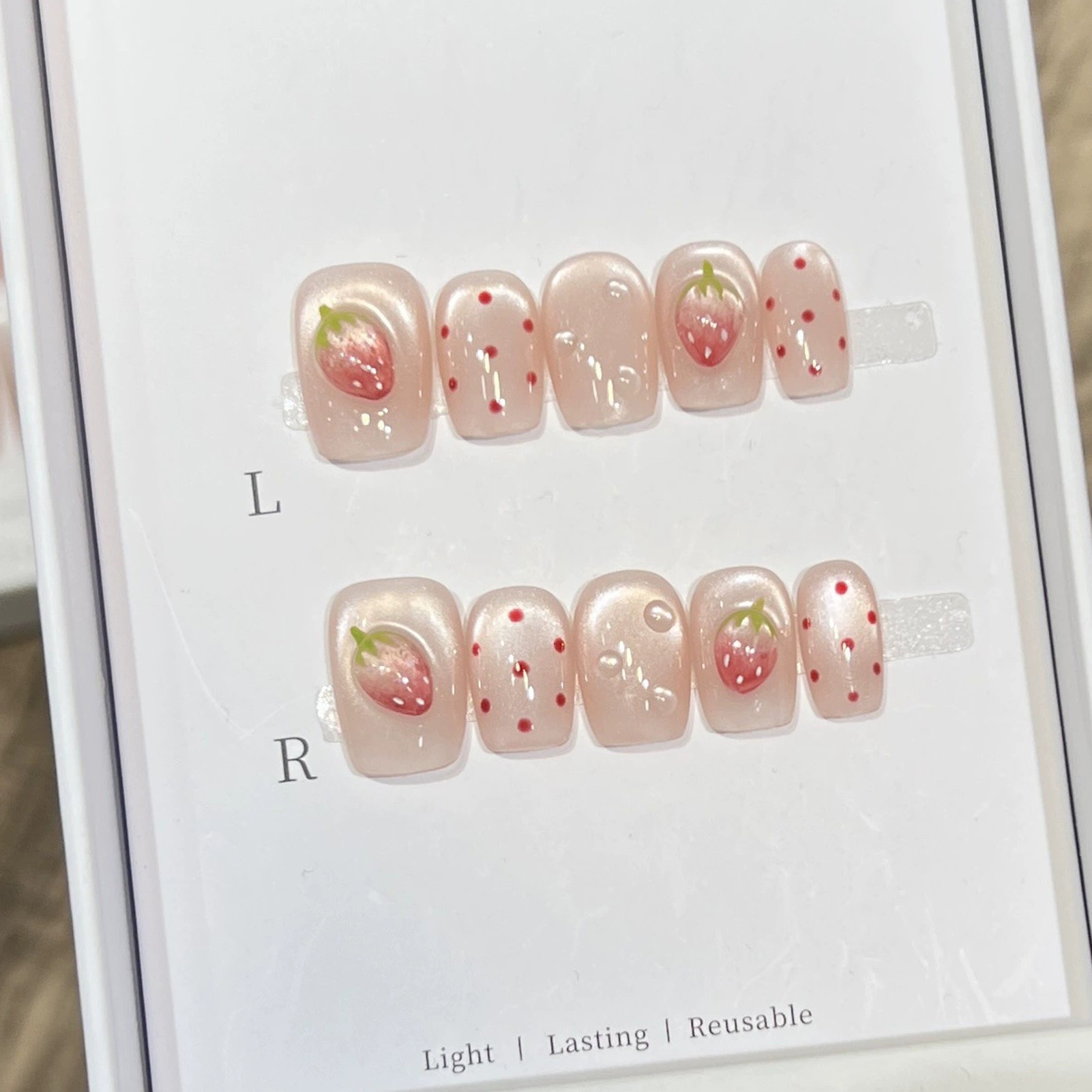 10PCS Short Square Fake Nails  - Pressed Flower Art 리뷰 및 가격