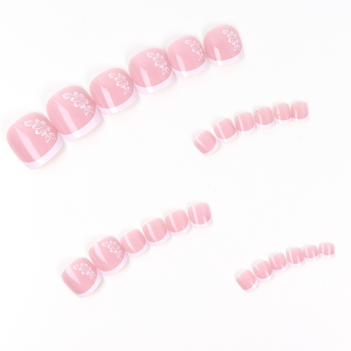 24PCS Short Square Pink With A - Pressed Flower Art 리뷰 및 가격