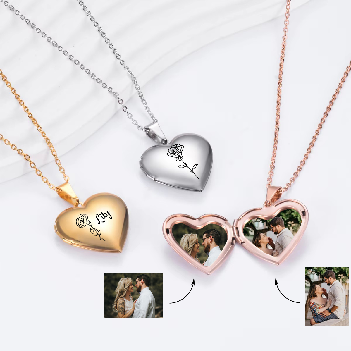 Custom Personalized Heart Birt - Birth Flower Necklace 리뷰 및 가격
