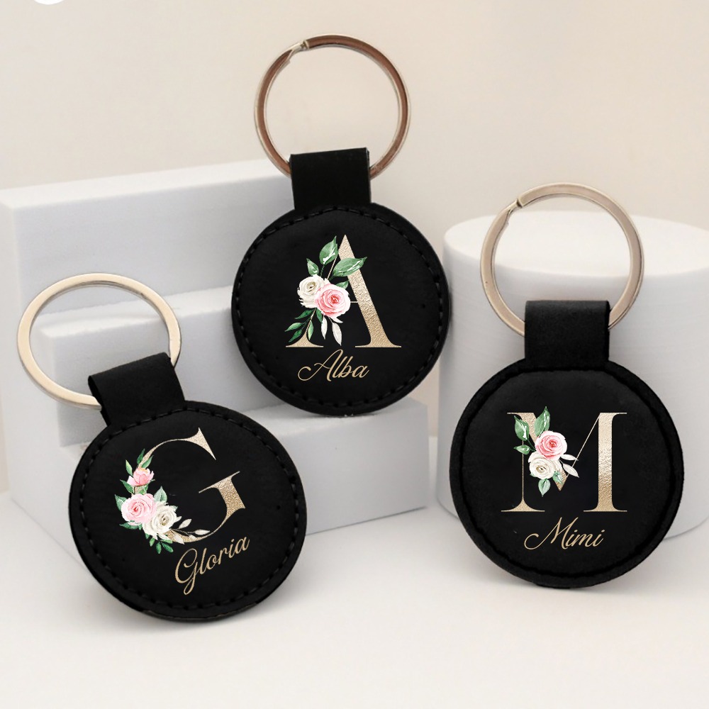 Personalized Initial with Name - Monogram Keychain Leather 리뷰 및 가격