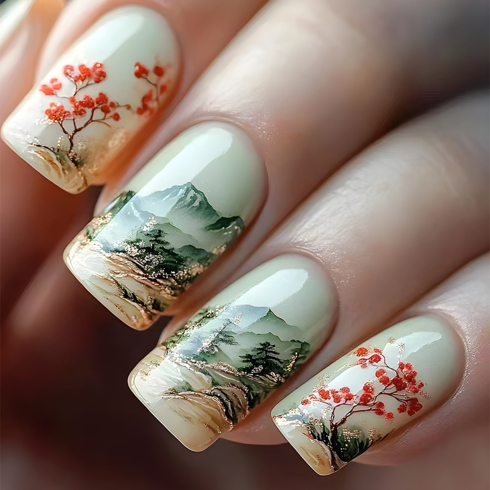 24pcs Wearable Fake Nails Sets - Pressed Flower Art 리뷰 및 가격