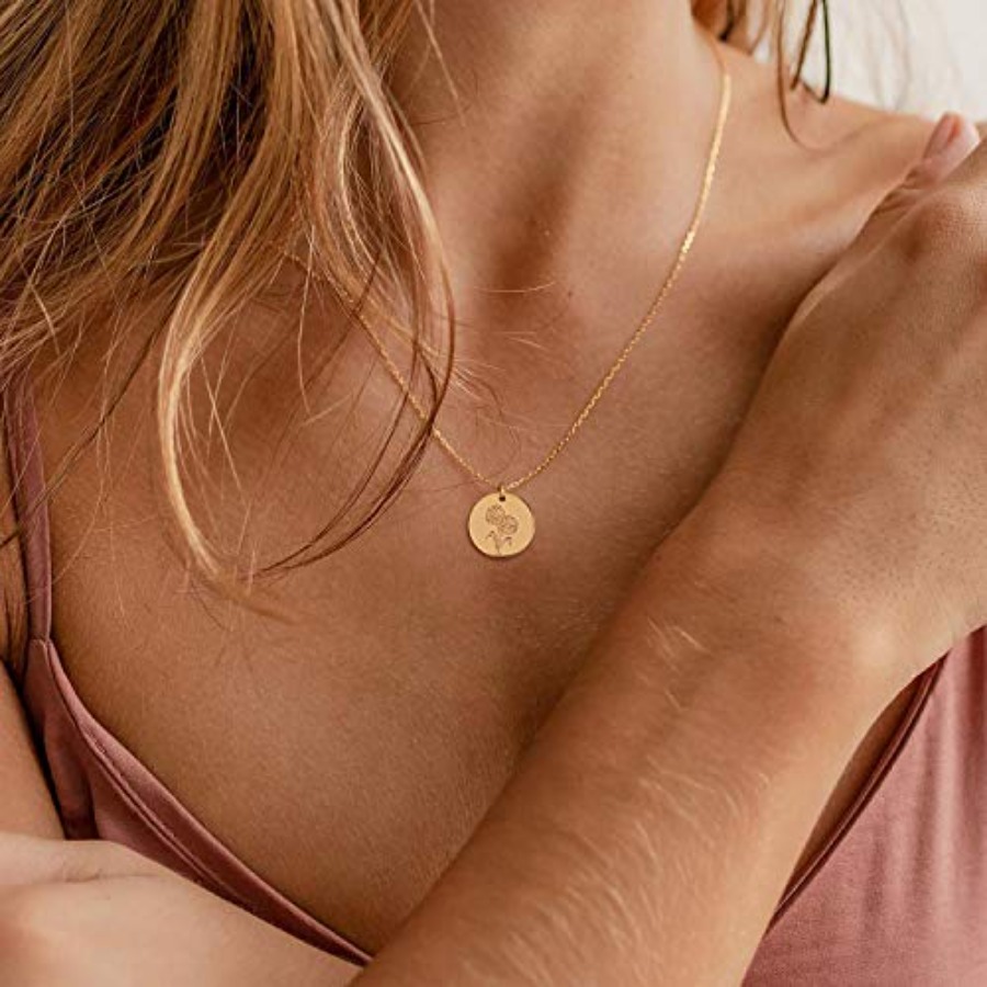 Birth Flower Necklace 18k Gold - Birth Flower Necklace 리뷰 및 가격